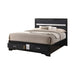 Miranda California King. E.King, & Queen 2-drawer Storage Bed Black & White - U&U Home Budget Furniture (Carteret, NJ)