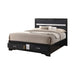 Miranda California King. E.King, & Queen 2-drawer Storage Bed Black & White - U&U Home Budget Furniture (Carteret, NJ)