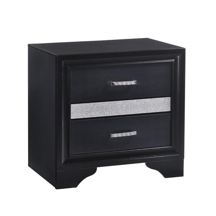 Miranda 2-drawer Nightstand Tray Black - U&U Home Budget Furniture (Carteret, NJ)