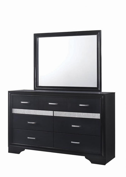 Miranda 7-drawer Dresser Black and Rhinestone - U&U Home Budget Furniture (Carteret, NJ)