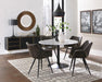 Bartole Round Dining Table White and Matte Black - U&U Home Budget Furniture (Carteret, NJ)