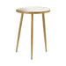 Acheson Round Accent Table White and Gold - U&U Home Budget Furniture (Carteret, NJ)