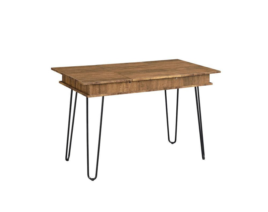 Sheeran Writing Desk with 4 Hidden Storages Rustic Amber - U&U Home Budget Furniture (Carteret, NJ)