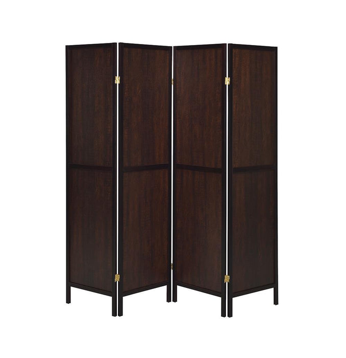 Deepika 4-panel Folding Screen Tobacco and Cappuccino - U&U Home Budget Furniture (Carteret, NJ)