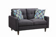 Watsonville Tufted Back Loveseat Grey - U&U Home Budget Furniture (Carteret, NJ)