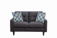 Watsonville Tufted Back Loveseat Grey - U&U Home Budget Furniture (Carteret, NJ)
