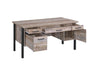 Samson 4-drawer Office Desk Weathered Oak - U&U Home Budget Furniture (Carteret, NJ)