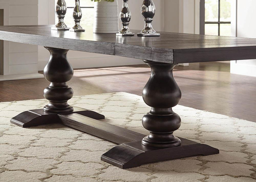 Phelps Rectangular Dining Table Antique Noir - U&U Home Budget Furniture (Carteret, NJ)