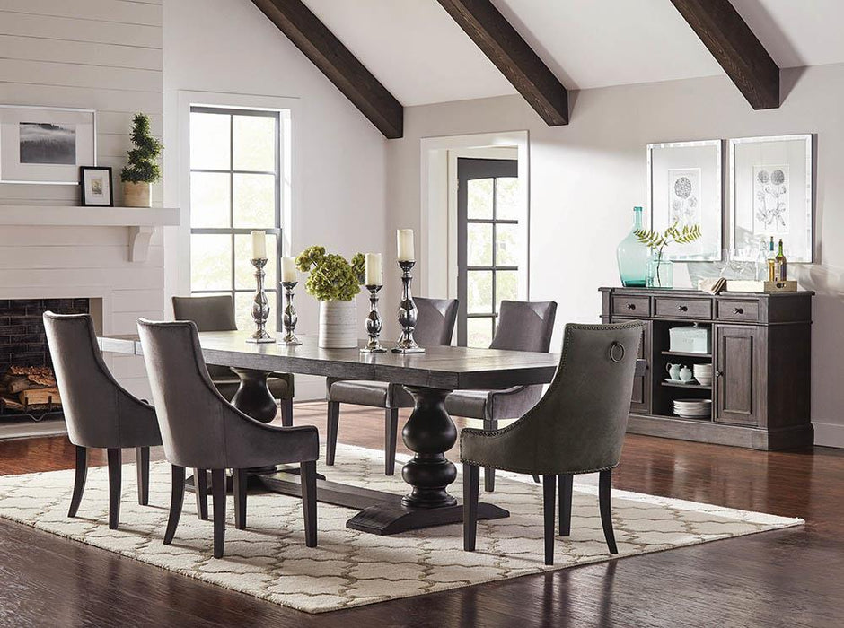 Phelps Rectangular Dining Table Antique Noir - U&U Home Budget Furniture (Carteret, NJ)