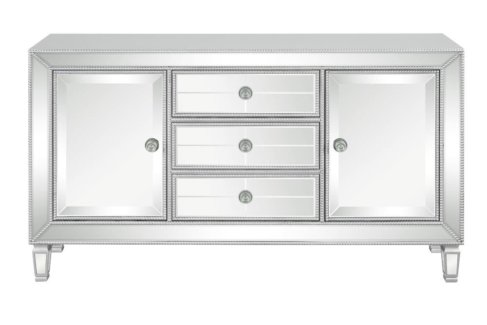 Leticia 3-drawer Accent Cabinet Silver - U&U Home Budget Furniture (Carteret, NJ)