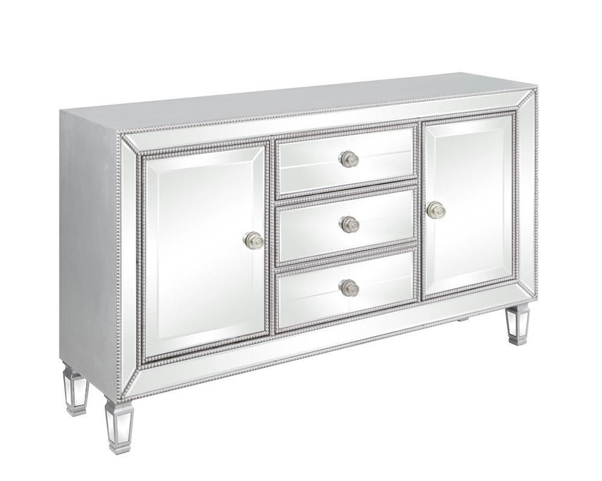 Leticia 3-drawer Accent Cabinet Silver - U&U Home Budget Furniture (Carteret, NJ)