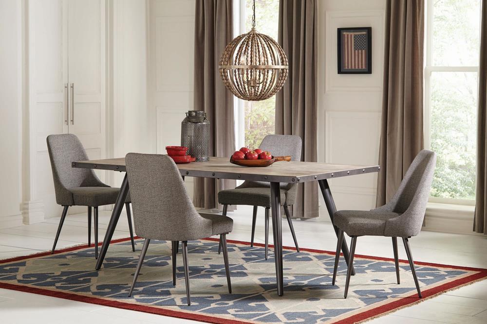 Alan Upholstered Dining Chairs Grey (Set of 2) - U&U Home Budget Furniture (Carteret, NJ)