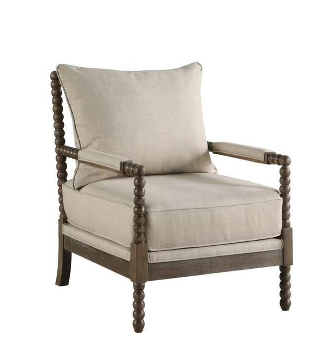 Blanchett Cushion Back Accent Chair Beige and Natural - U&U Home Budget Furniture (Carteret, NJ)