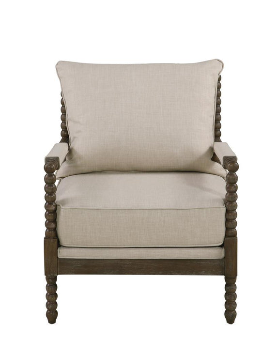 Blanchett Cushion Back Accent Chair Beige and Natural - U&U Home Budget Furniture (Carteret, NJ)