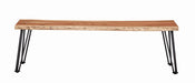 Sherman Bench Natural Acacia and Matte Black - U&U Home Budget Furniture (Carteret, NJ)