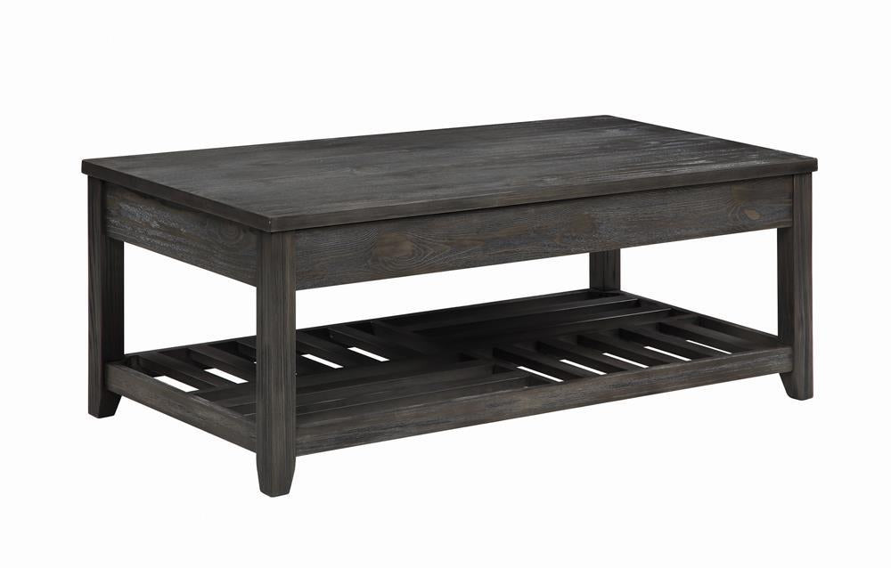 Cliffview Lift Top Coffee Table with Storage Cavities Grey - U&U Home Budget Furniture (Carteret, NJ)