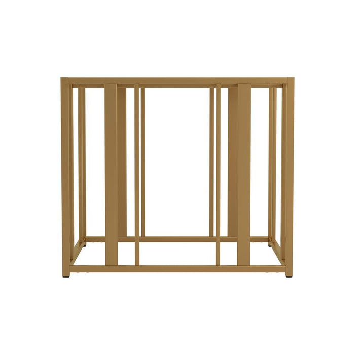 Adri Metal Frame End Table Matte Brass - U&U Home Budget Furniture (Carteret, NJ)