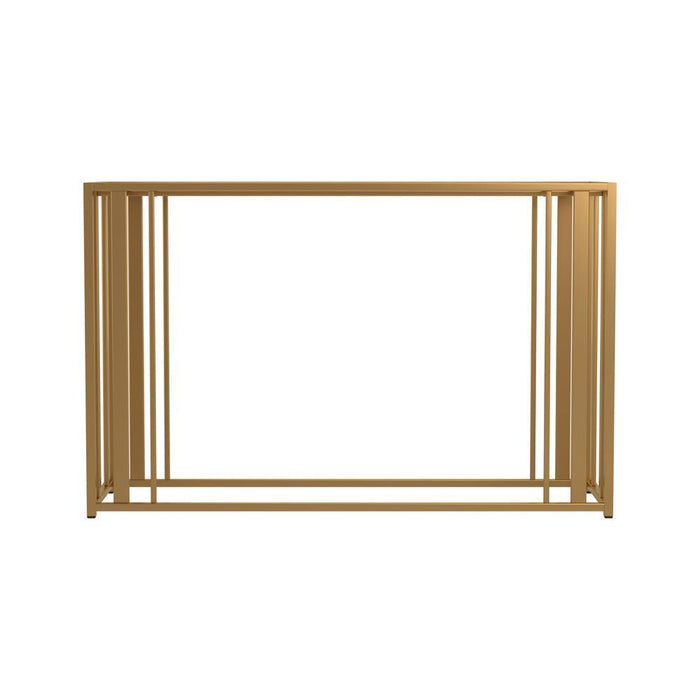 Adri Metal Frame Sofa Table Matte Brass - U&U Home Budget Furniture (Carteret, NJ)