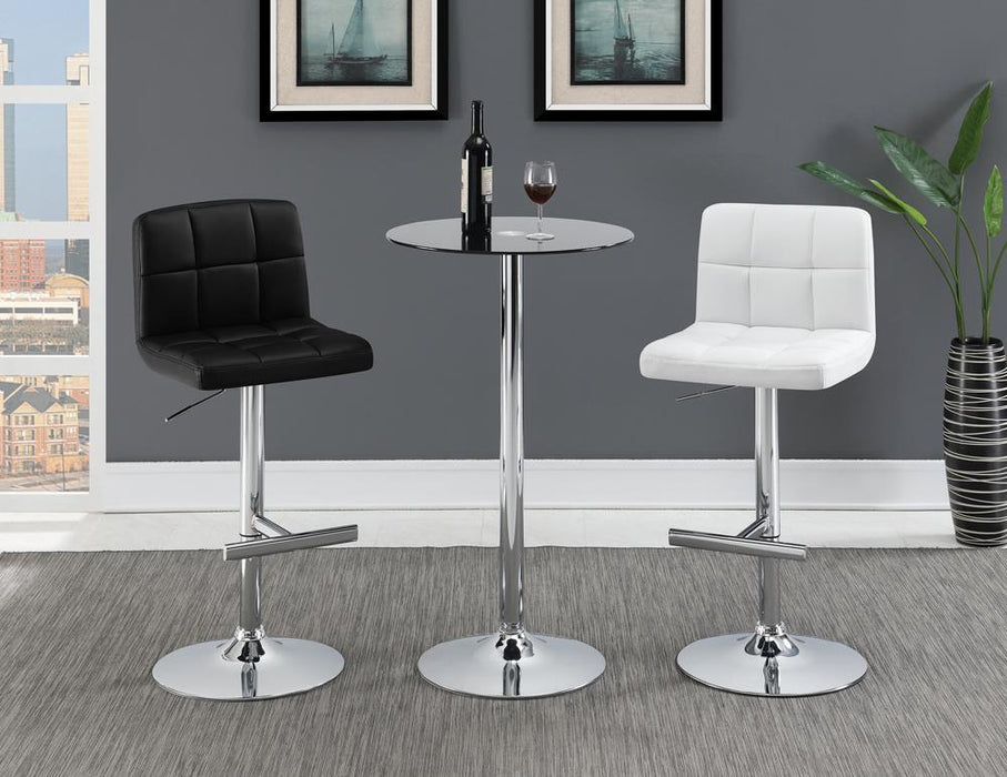 Lenny Adjustable Bar Stools Chrome and White (Set of 2) - U&U Home Budget Furniture (Carteret, NJ)