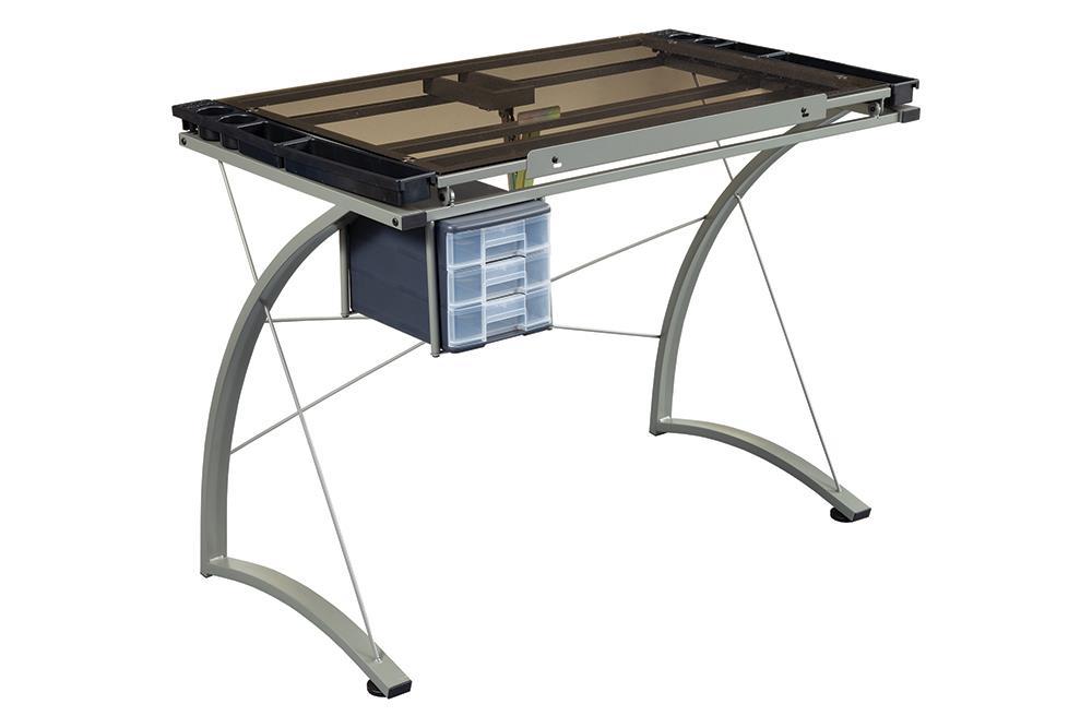 Melo 3-Drawer Drafting Desk Champagne - U&U Home Budget Furniture (Carteret, NJ)