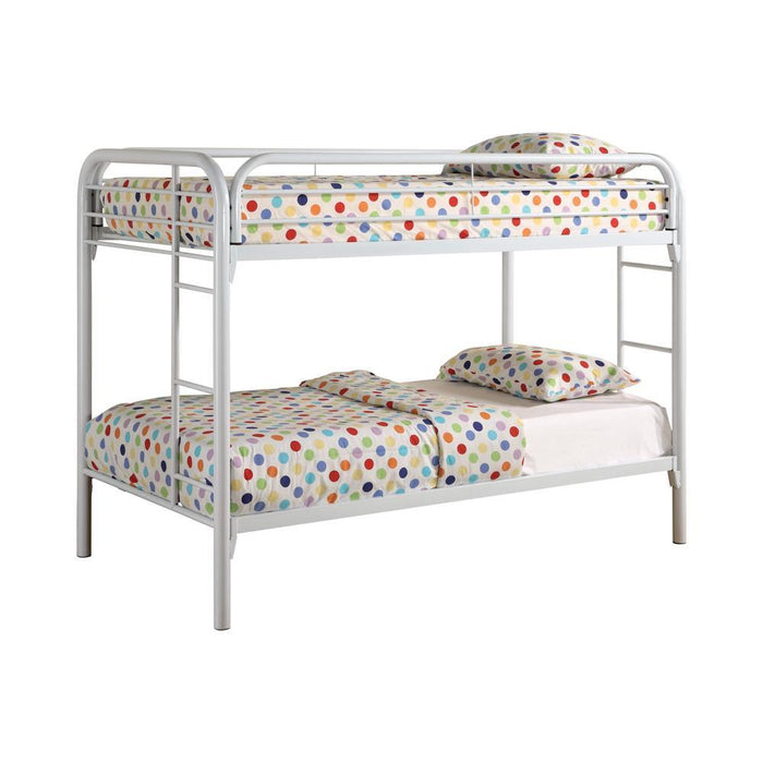 Morgan Twin Over Twin Bunk Bed Black & White - U&U Home Budget Furniture (Carteret, NJ)