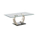 Pruitt Glass Top Coffee Table Clear and Satin - U&U Home Budget Furniture (Carteret, NJ)