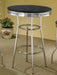 Theodore Round Bar Table Black and Chrome - U&U Home Budget Furniture (Carteret, NJ)