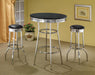 Theodore Round Bar Table Black and Chrome - U&U Home Budget Furniture (Carteret, NJ)