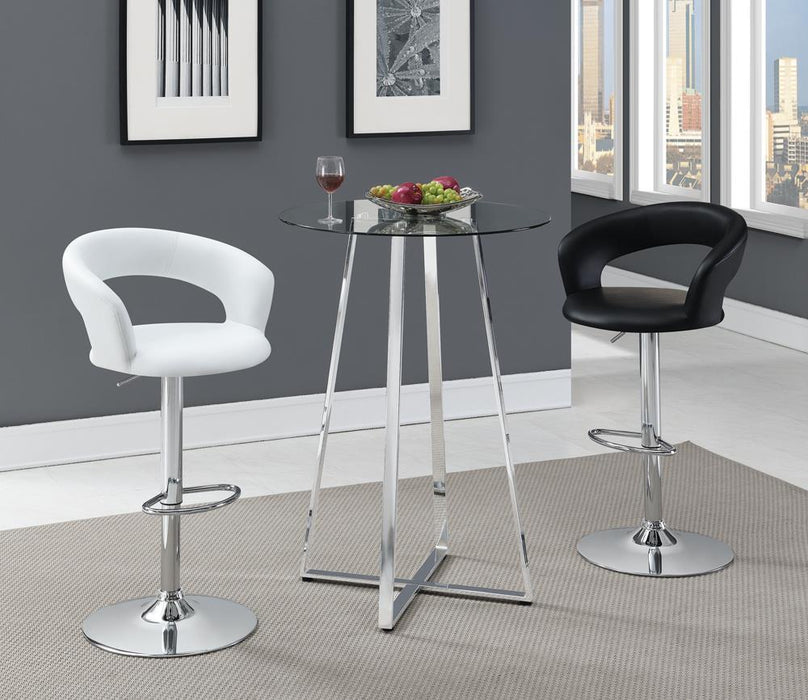 Barraza 29" Adjustable Height Bar Stool Black and Chrome - U&U Home Budget Furniture (Carteret, NJ)