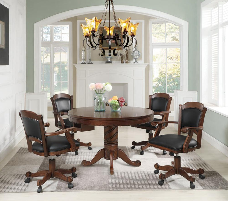 Turk 3-in-1 Round Pedestal Game Table Tobacco - U&U Home Budget Furniture (Carteret, NJ)