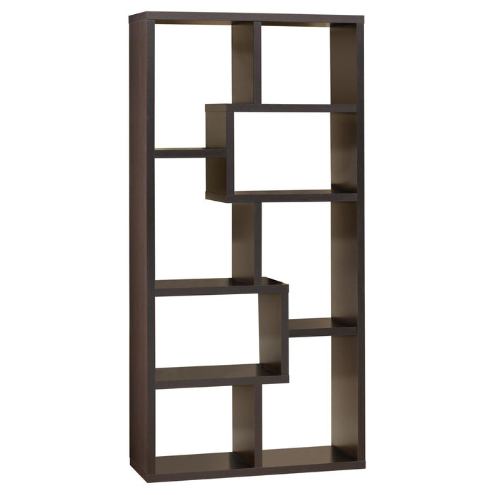 Theo 10-shelf Bookcase Cappuccino - U&U Home Budget Furniture (Carteret, NJ)