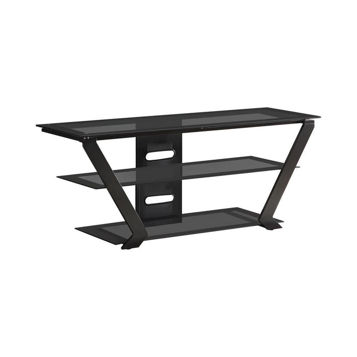 Donlyn 2-tier TV Console Black - U&U Home Budget Furniture (Carteret, NJ)