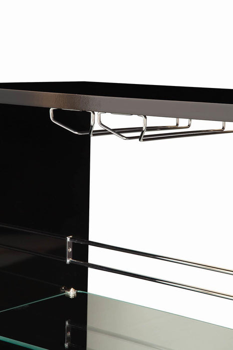 Adolfo 3-tier Bar Table Glossy Black and Clear - U&U Home Budget Furniture (Carteret, NJ)