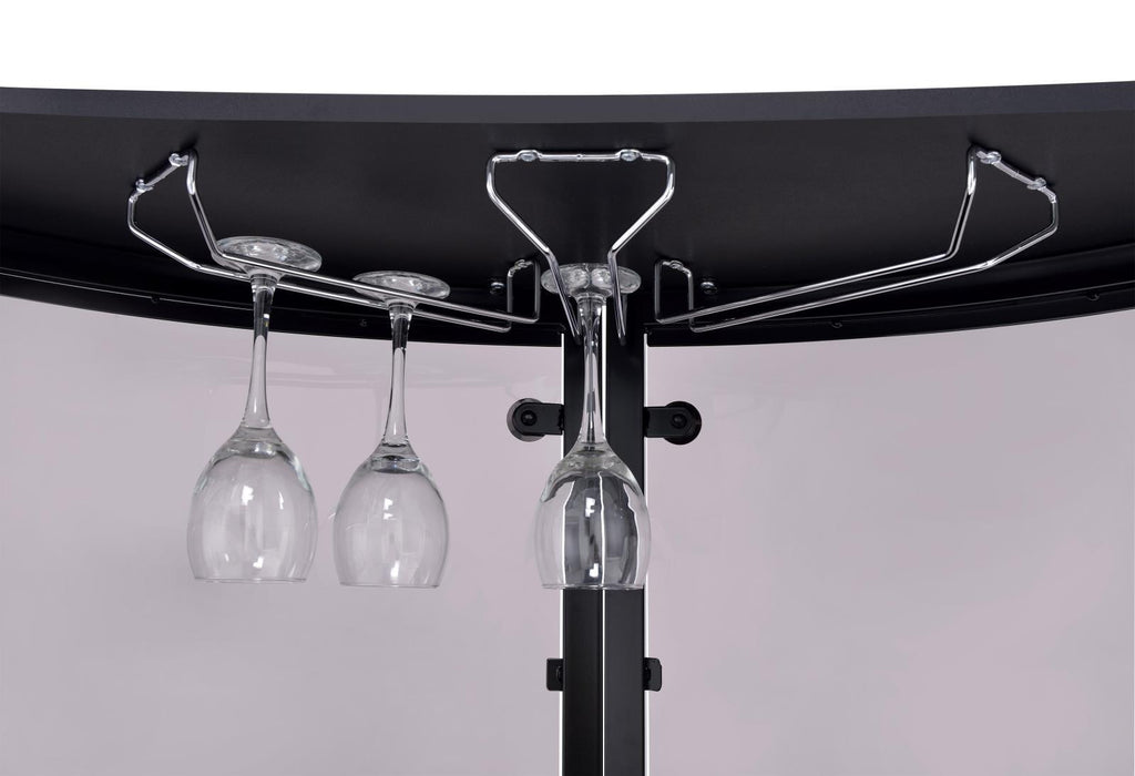 Amarillo 2-tier Bar Unit Black and Chrome - U&U Home Budget Furniture (Carteret, NJ)