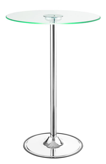 Thea LED Bar Table Chrome and Clear - U&U Home Budget Furniture (Carteret, NJ)