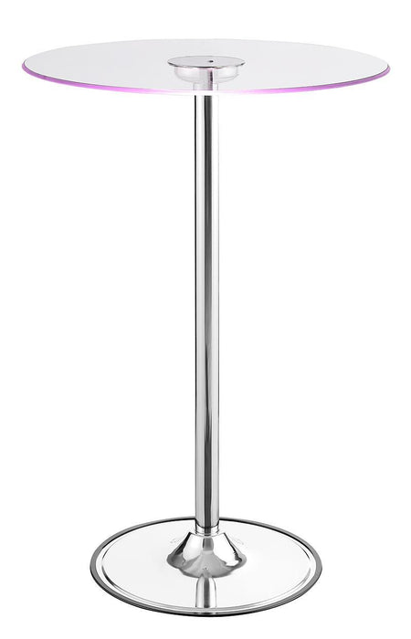 Thea LED Bar Table Chrome and Clear - U&U Home Budget Furniture (Carteret, NJ)