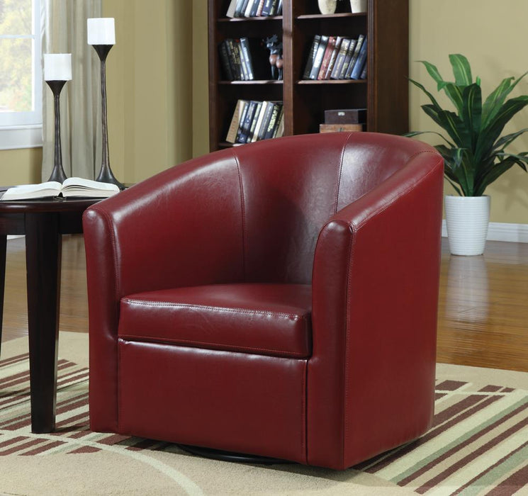 Turner Upholstery Sloped Arm Accent Swivel Chair Red - U&U Home Budget Furniture (Carteret, NJ)