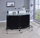 Keystone Glass Top Bar Unit Black - U&U Home Budget Furniture (Carteret, NJ)