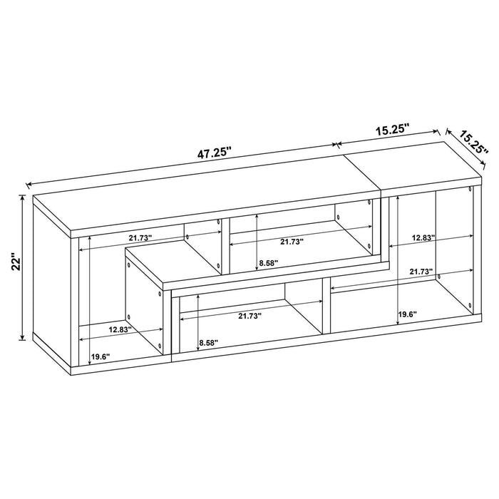 Velma Convertible TV Console and Bookcase White - U&U Home Budget Furniture (Carteret, NJ)
