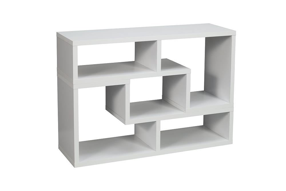Velma Convertible TV Console and Bookcase White - U&U Home Budget Furniture (Carteret, NJ)