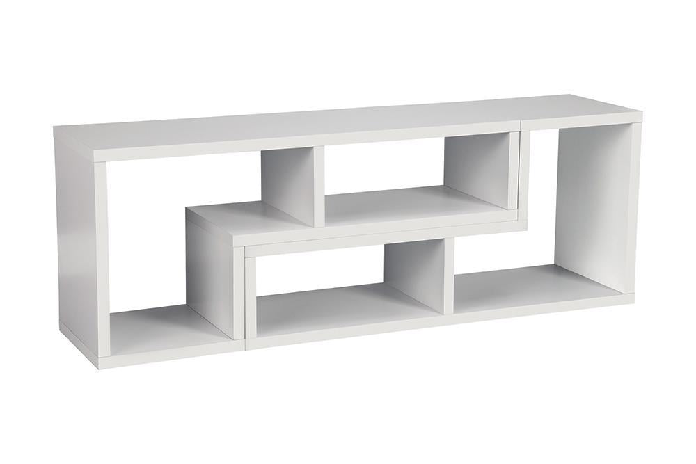 Velma Convertible TV Console and Bookcase White - U&U Home Budget Furniture (Carteret, NJ)