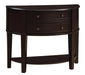 Diane 2-drawer Demilune Shape Console Table Cappuccino - U&U Home Budget Furniture (Carteret, NJ)