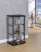 Cyclamen 3-shelf Glass Curio Cabinet Black and Clear - U&U Home Budget Furniture (Carteret, NJ)