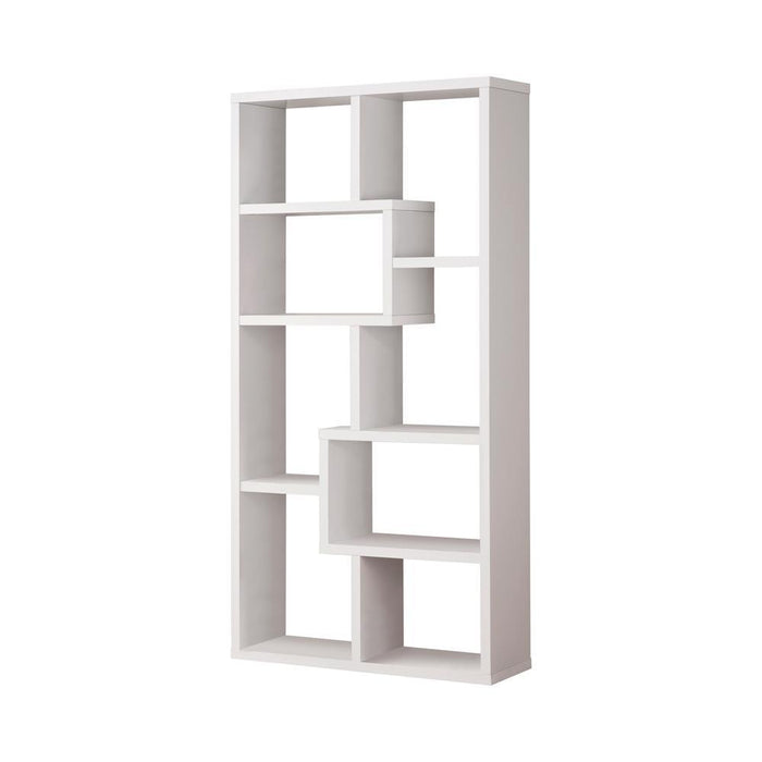 Theo 10-shelf Bookcase White - U&U Home Budget Furniture (Carteret, NJ)