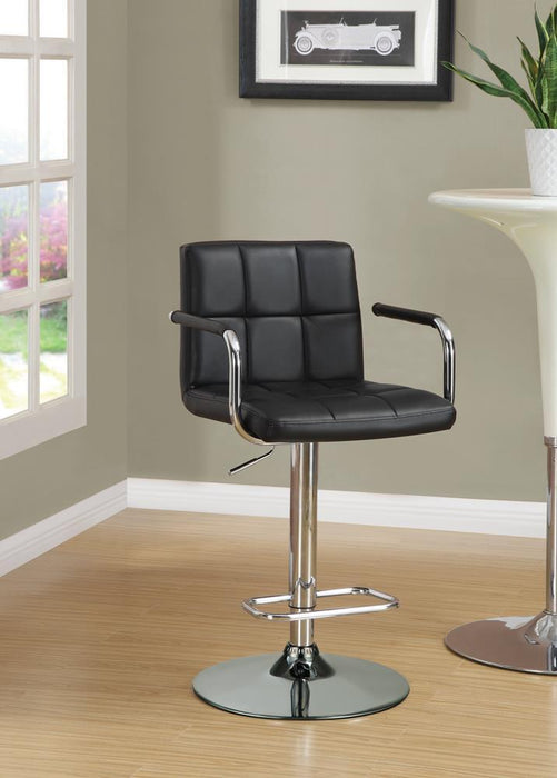 Palomar Adjustable Height Bar Stool Black and Chrome - U&U Home Budget Furniture (Carteret, NJ)