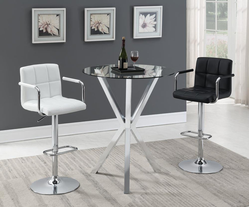Palomar Adjustable Height Bar Stool Black and Chrome - U&U Home Budget Furniture (Carteret, NJ)