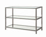 Trini Sofa Table with Glass Shelf Black Nickel - U&U Home Budget Furniture (Carteret, NJ)