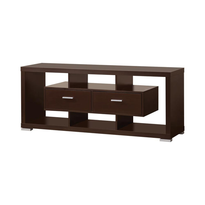 Casey 2-drawer Rectangular TV Console Cappuccino - U&U Home Budget Furniture (Carteret, NJ)