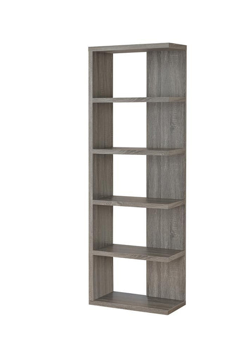 Harrison 5-tier Bookcase Weathered Grey - U&U Home Budget Furniture (Carteret, NJ)