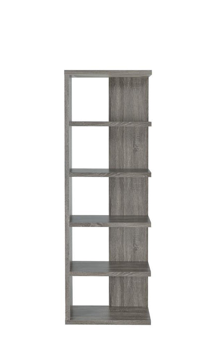 Harrison 5-tier Bookcase Weathered Grey - U&U Home Budget Furniture (Carteret, NJ)